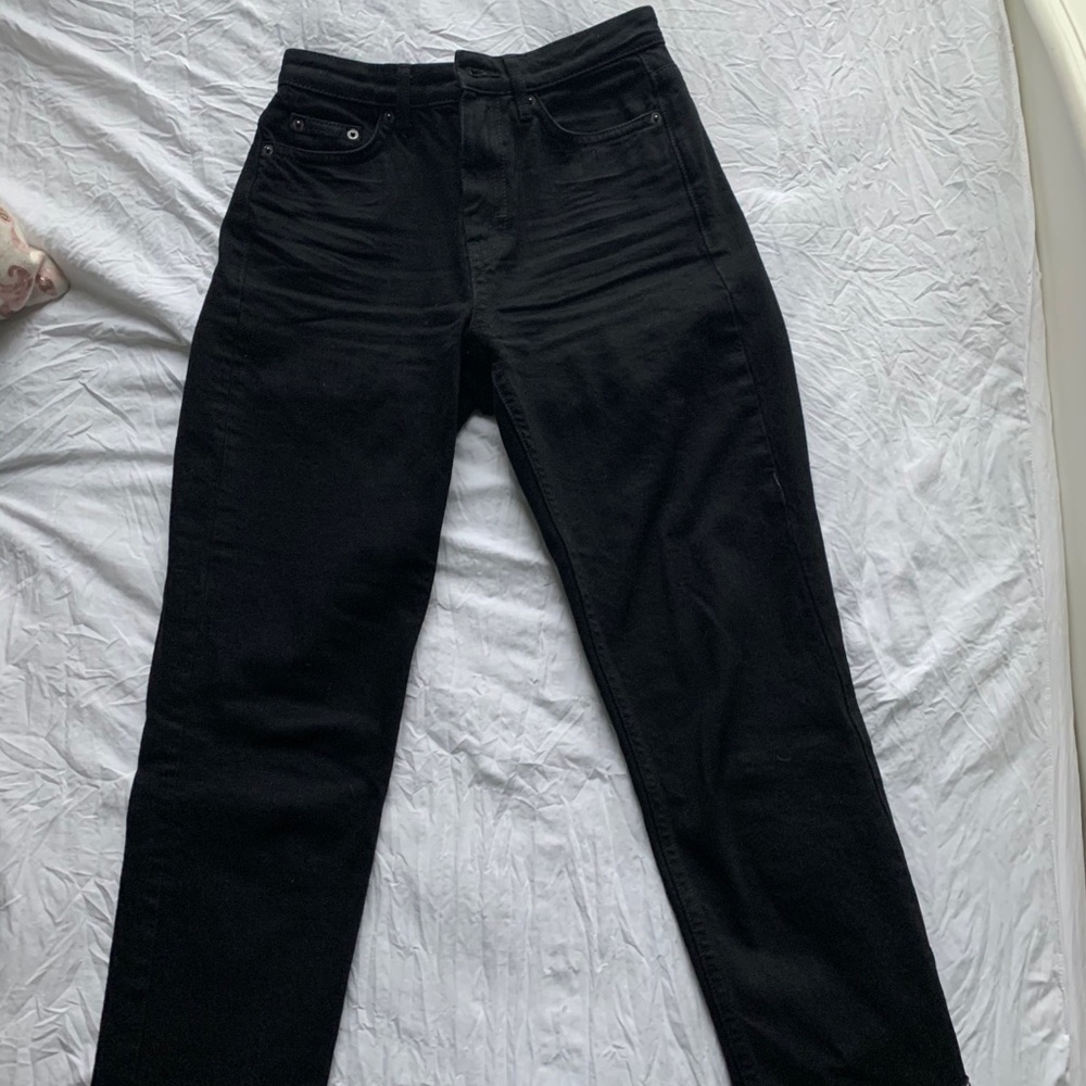 Black Topshop Straight Leg Jeans